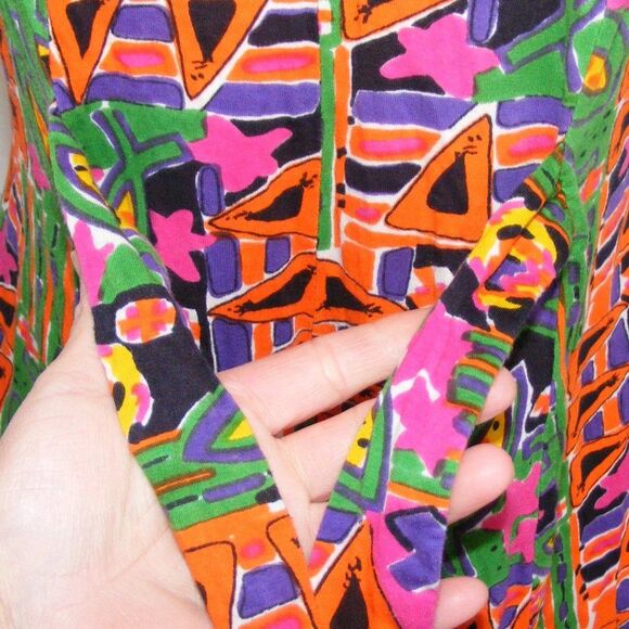 DASHERS Romper, M, Bold Print, Multicolor, VINTAGE, Shorts Sleeveless Geometric - Picture 8 of 15